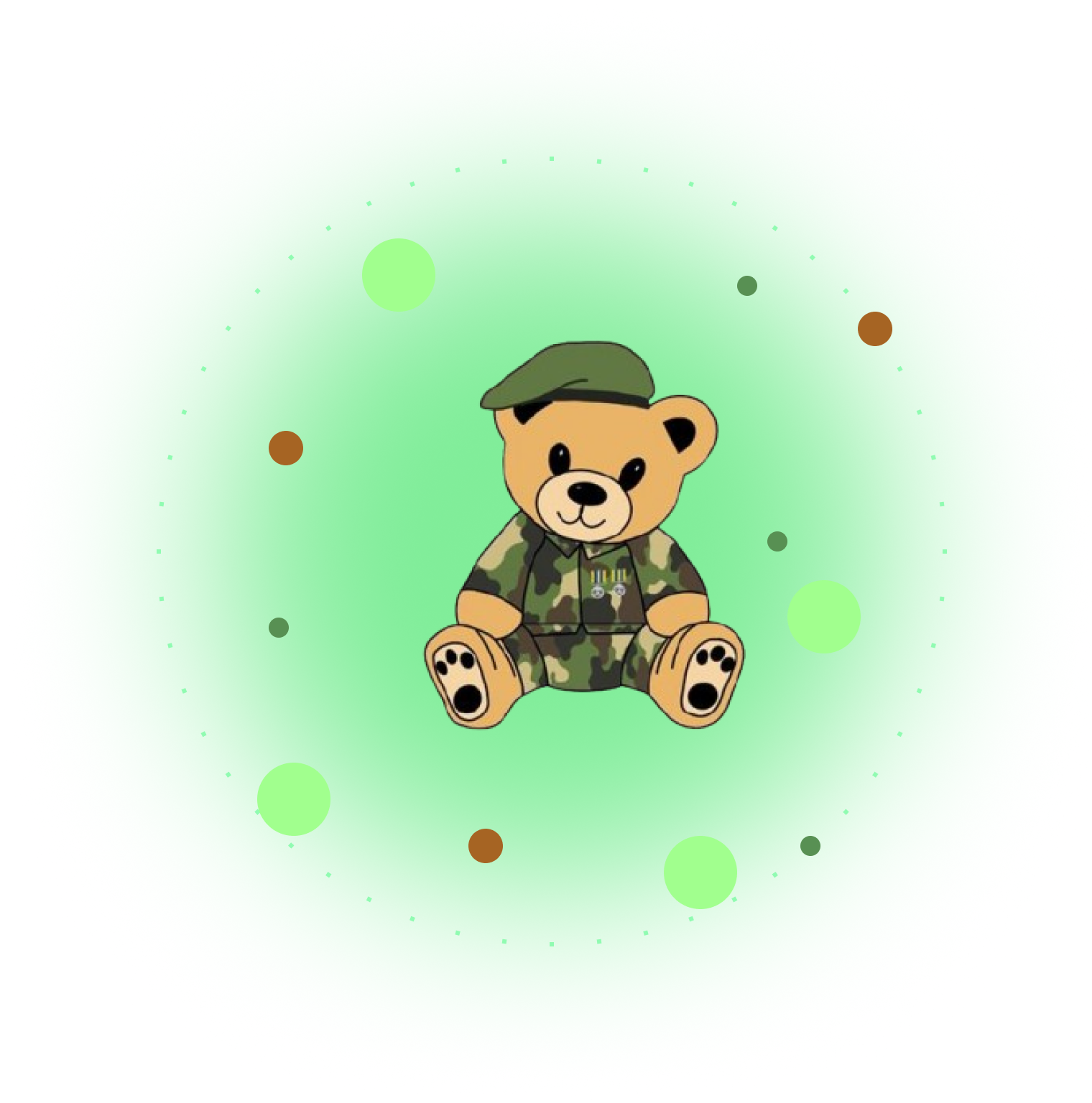 Image of a bear in military uniform